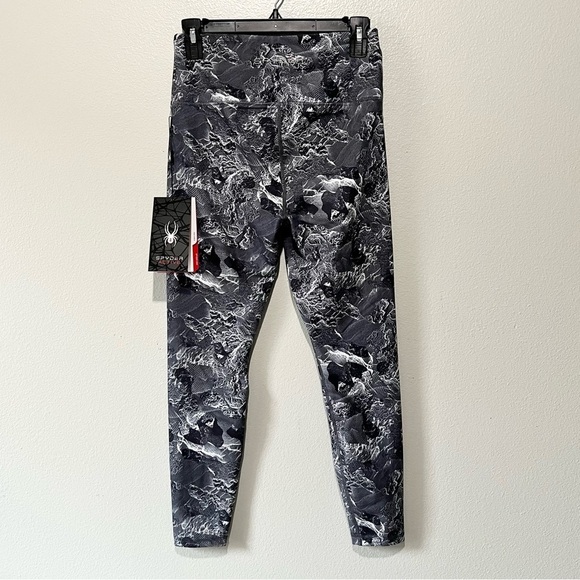SPYDER ACTIVE- NWT Black and Gray Patterned Leggings Size S - Picture 2 of 7
